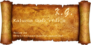 Kaluzsa Gyárfás névjegykártya